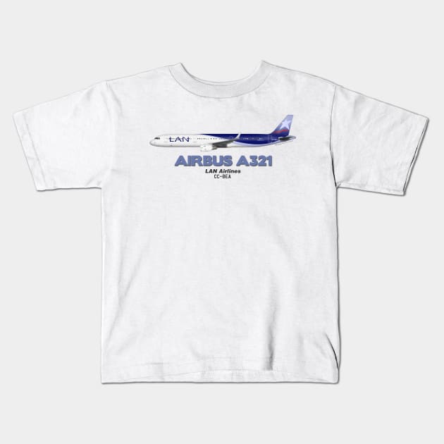 Airbus A321 - LAN Airlines Kids T-Shirt by TheArtofFlying